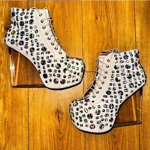Jeffrey Campbell Lita - Dina Studded Lace-Up Ankle Boots